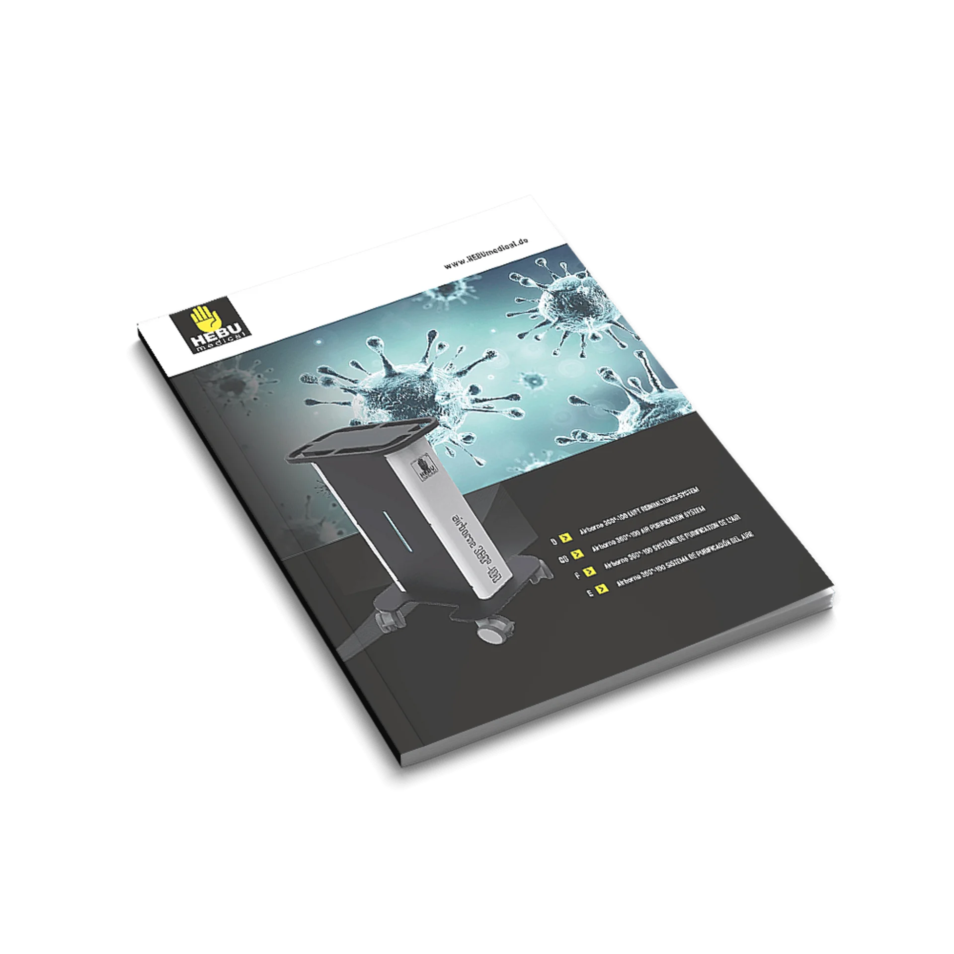 HEBUmedical – AIRBORNE 360° 100 Luftreiniger Luftreiniger AIRBORNE 360° 100 von HEBUmedical für medizinische Räume